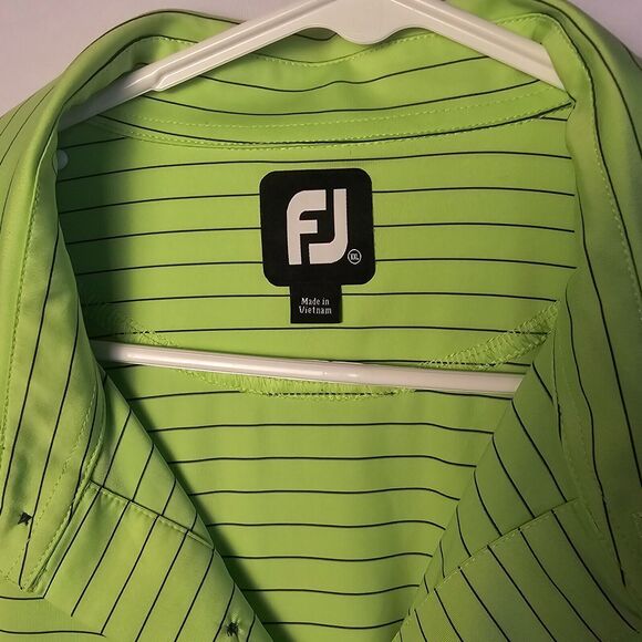 Footjoy FJ Performance‎ Golf Polo Shirt XXL - Green Striped, Breathable - Picture 7 of 11